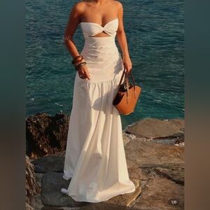 Strapless White Maxi Dress